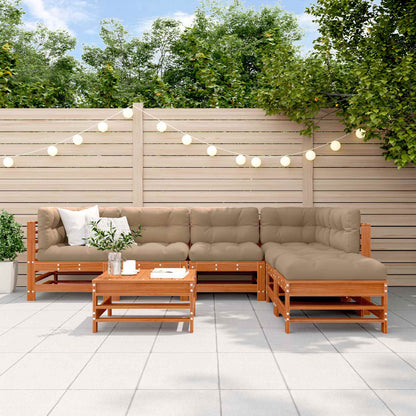 7-Tlg. Garten-Lounge-Set Massivholz Douglasie