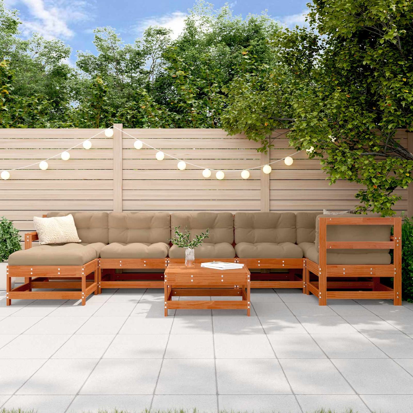 8-Tlg. Garten-Lounge-Set Kiefernholz Imprägniert