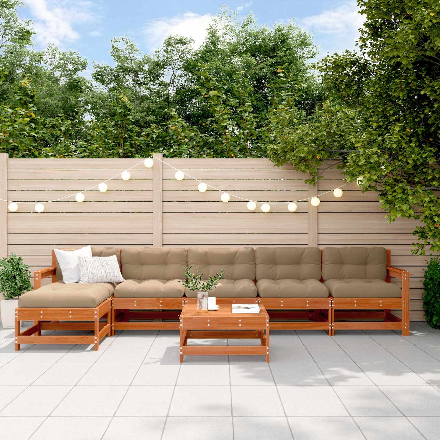 7-Tlg. Garten-Lounge-Set Kiefernholz Imprägniert