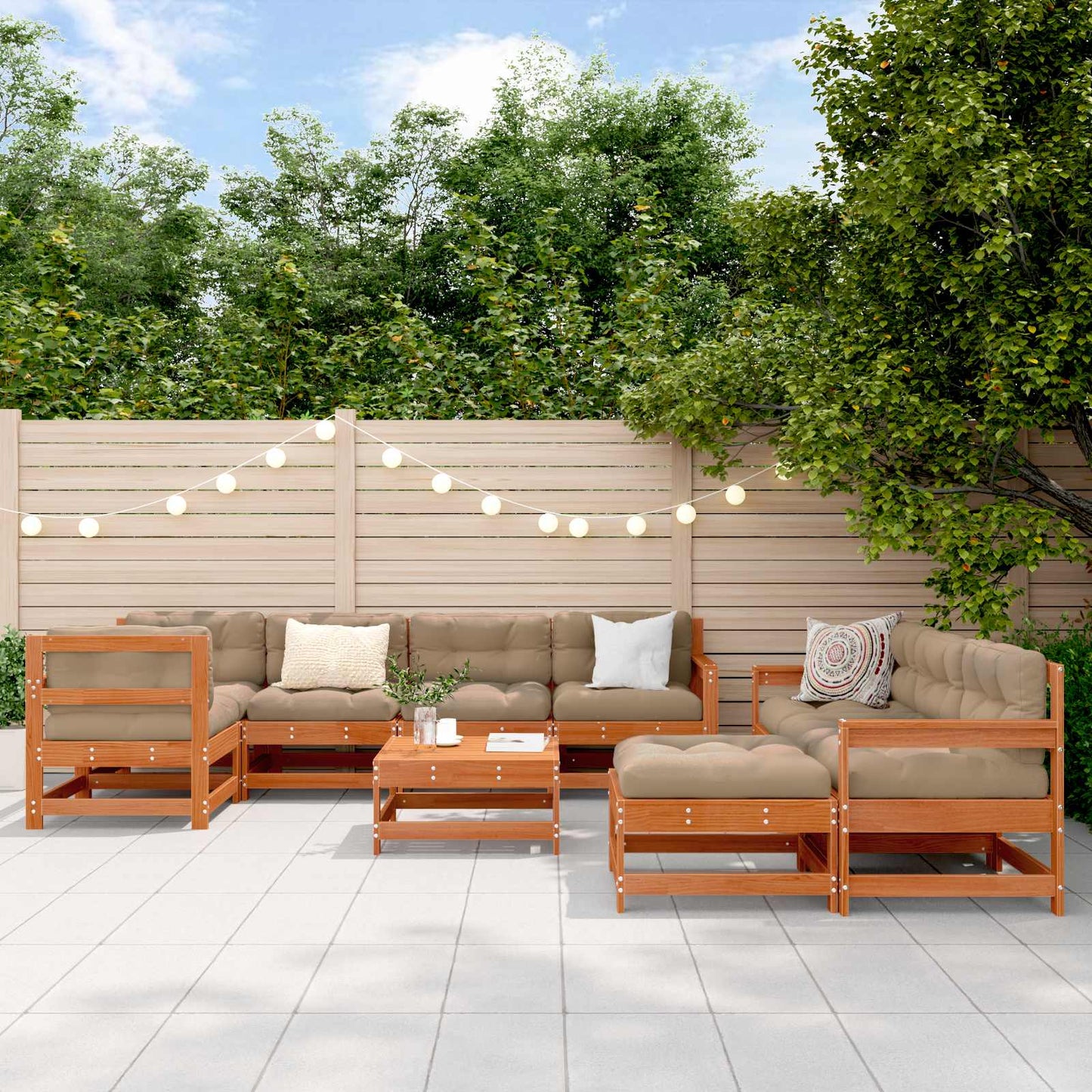 10-Tlg. Garten-Lounge-Set Kiefernholz Imprägniert