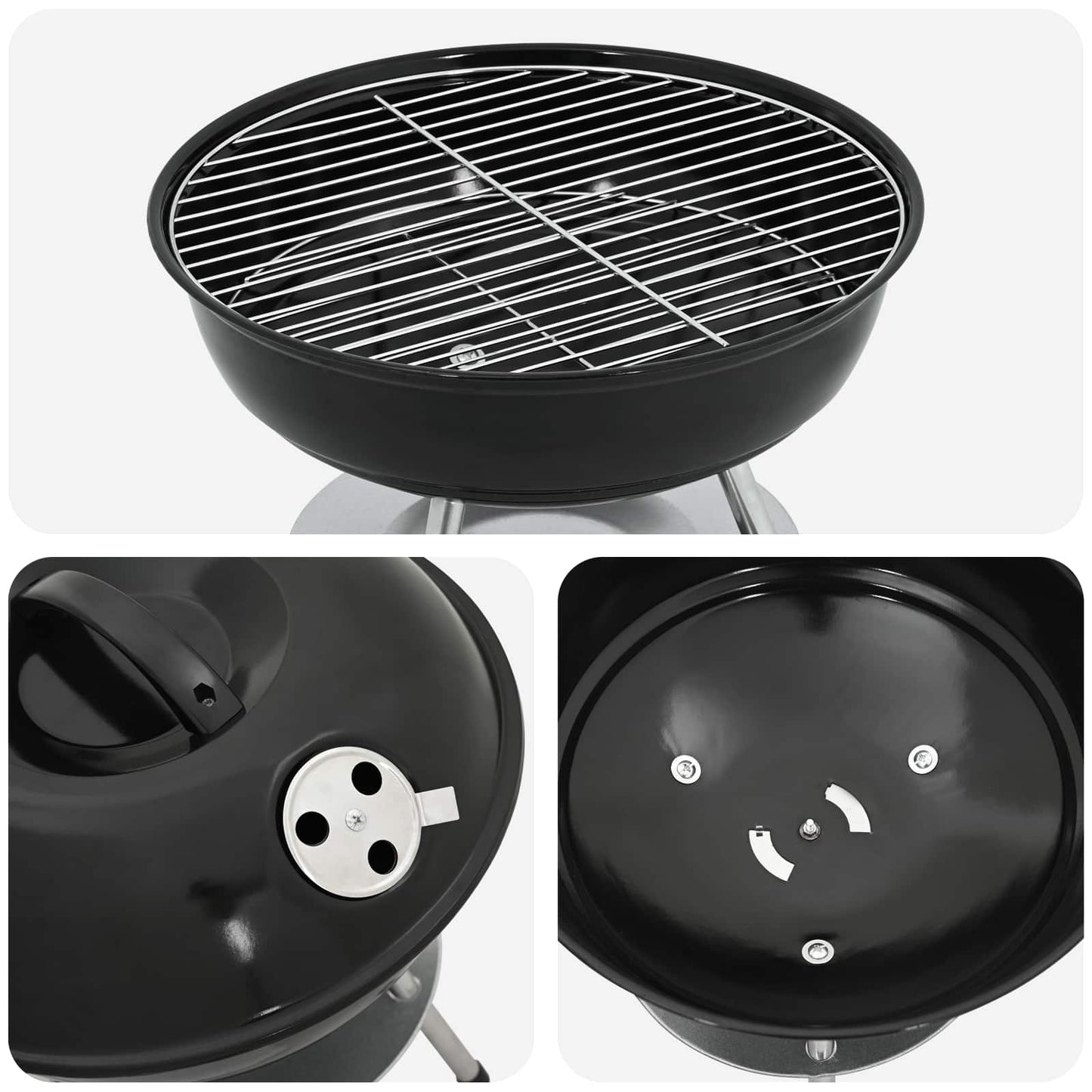 Holzkohlegrill Schwarz 36,5 X 36,5 X 40 Cm