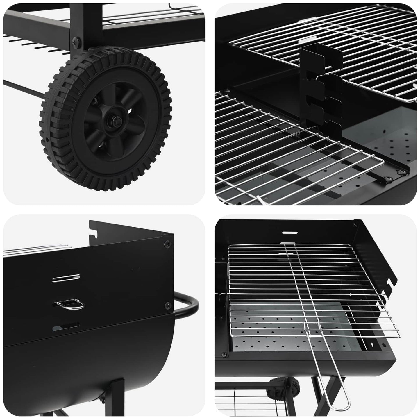 Holzkohlegrill 96,5 X 42,5 X 88,5 Cm Schwarz
