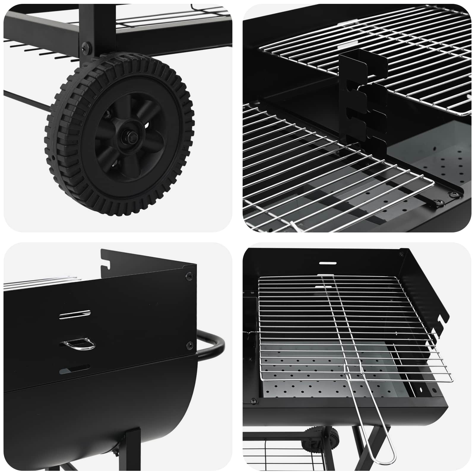 Holzkohlegrill 96,5 X 42,5 X 88,5 Cm Schwarz