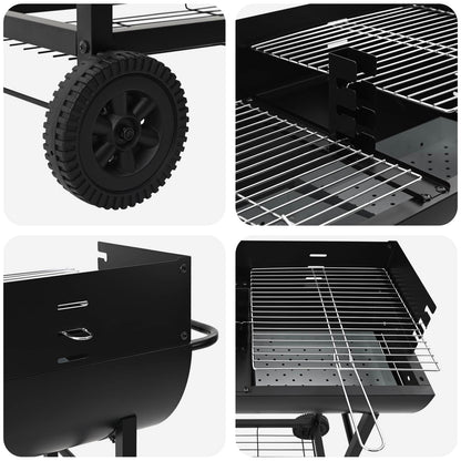 Holzkohlegrill 96,5 X 42,5 X 88,5 Cm Schwarz