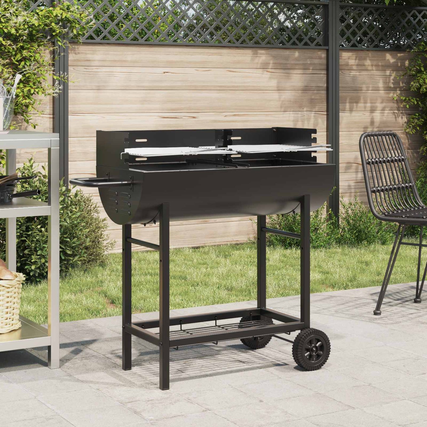 Holzkohlegrill 96,5 X 42,5 X 88,5 Cm Schwarz