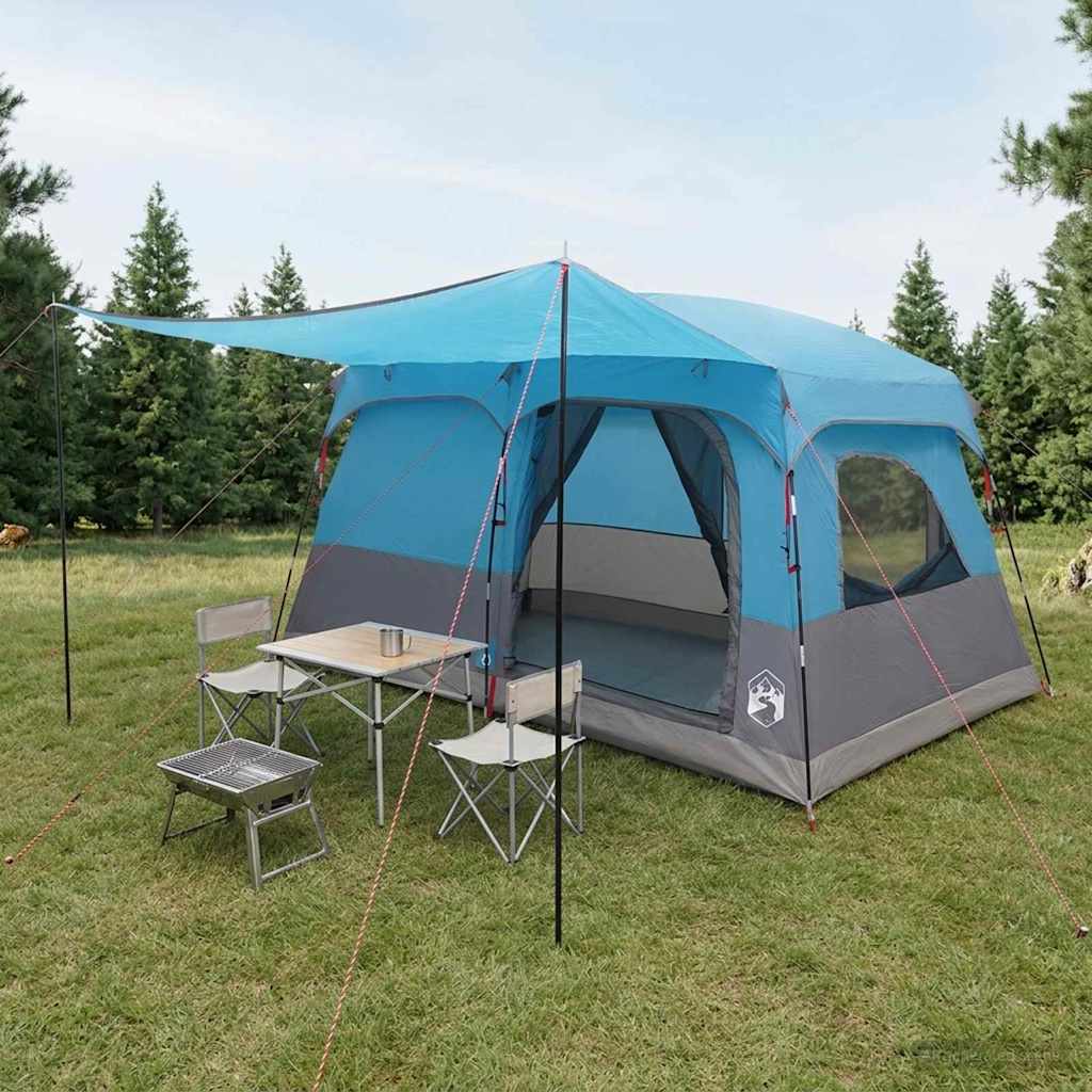Familienzelt 420 X 305 X 200 Cm Polyester Und Stahl