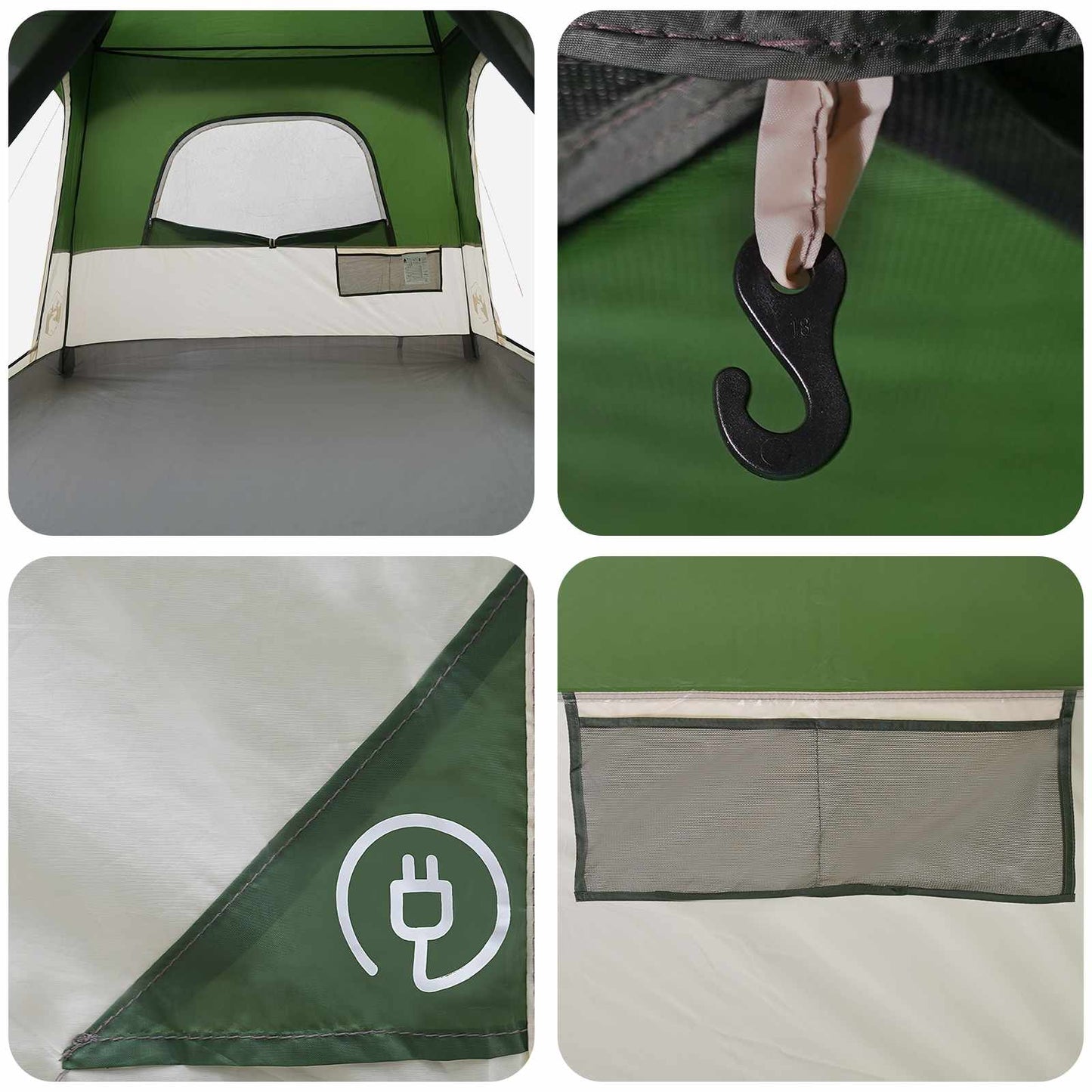 Familienzelt 420 X 305 X 200 Cm Polyester Und Stahl