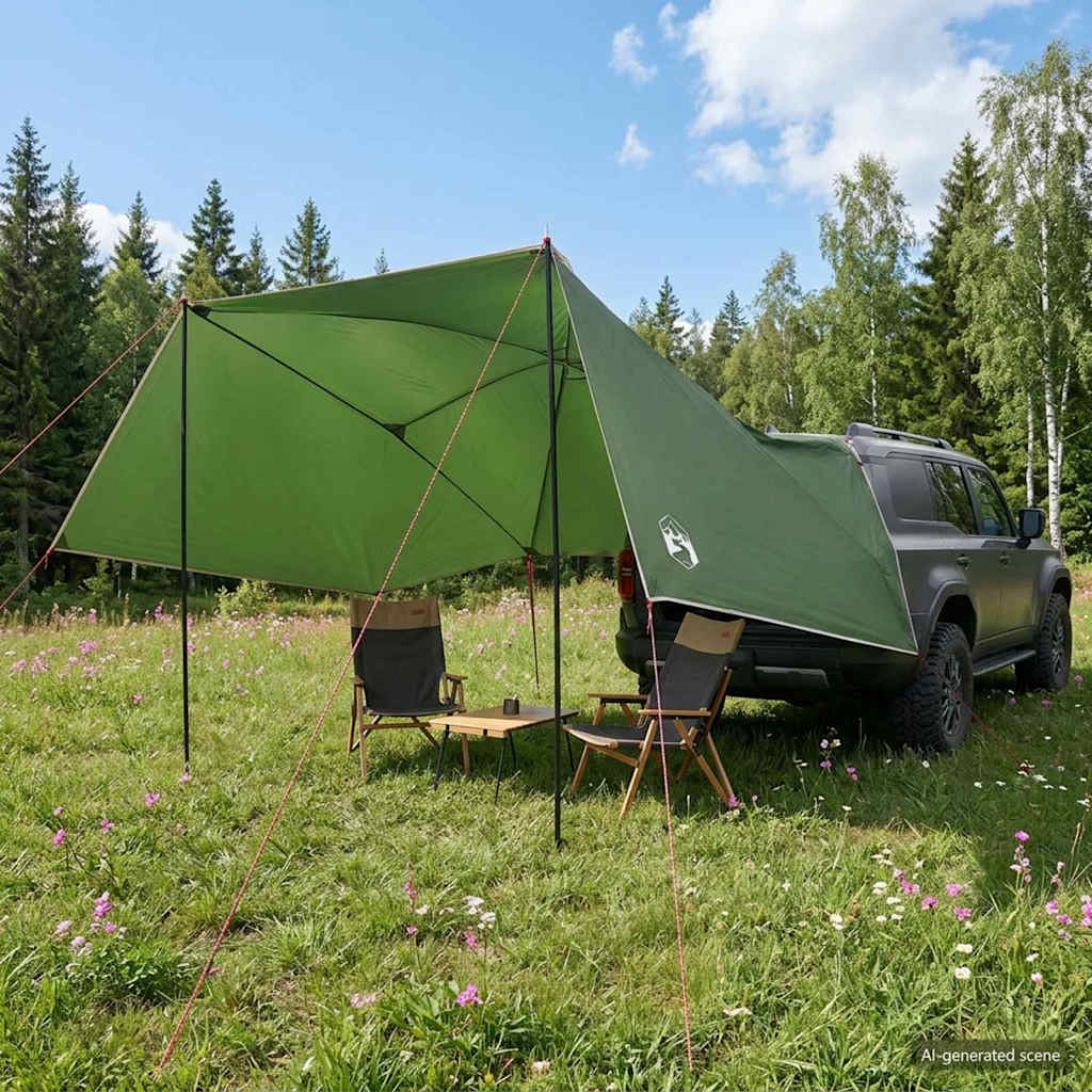 Autozelt 350 X 250 Cm Polyester Und Stahl