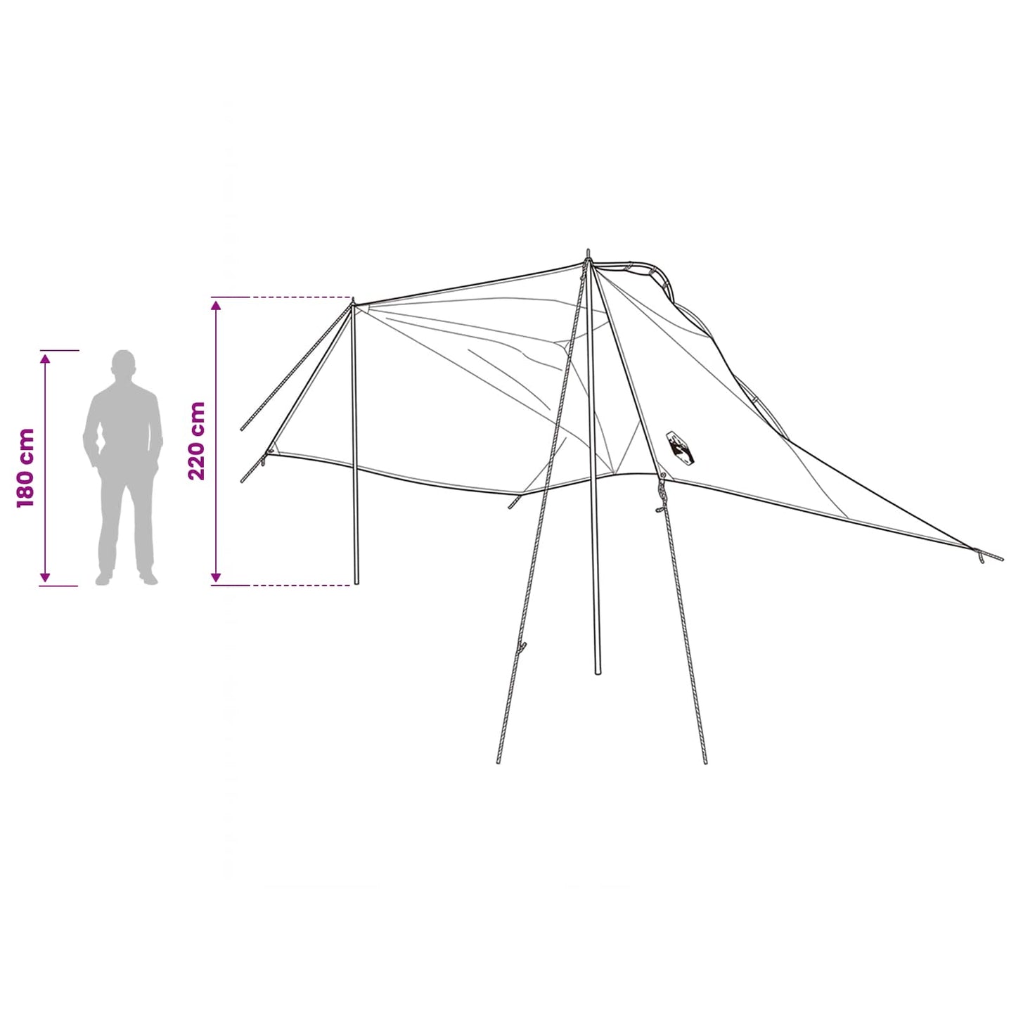 Autozelt 350 X 250 Cm Polyester Und Stahl