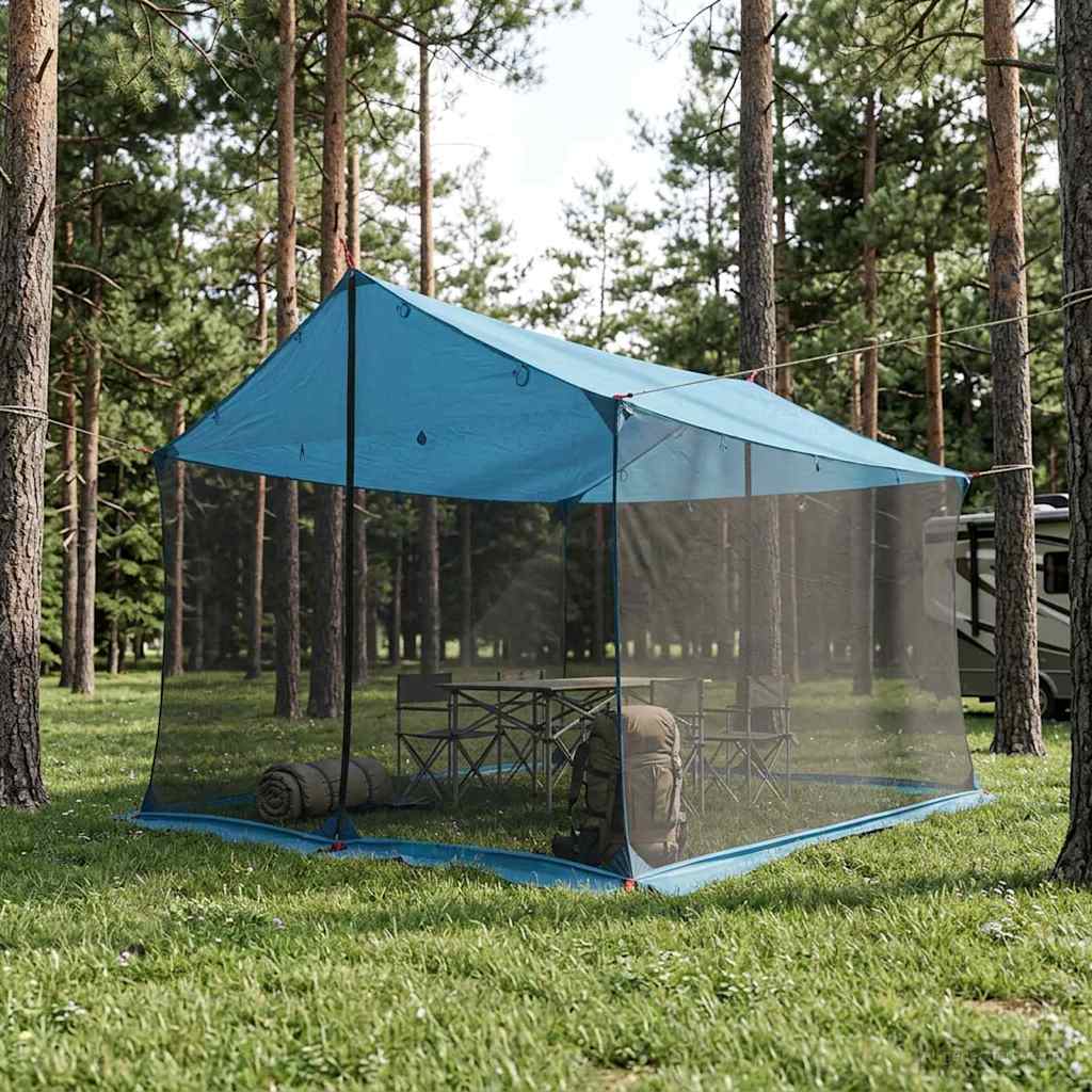 Camping-Tarp Mit Netzwänden Braun Grau 270 X 210 X 210 Cm