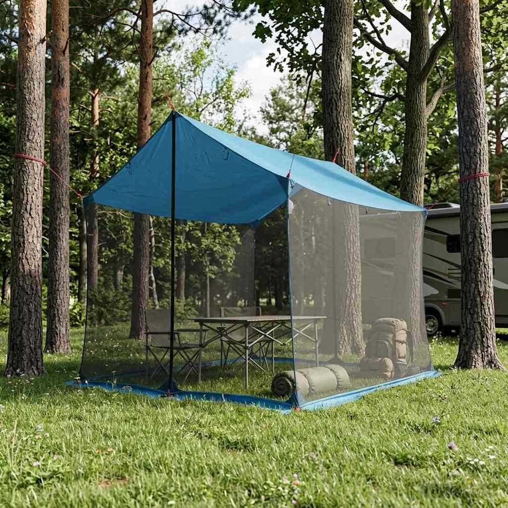 Camping-Tarp Mit Netzwänden Braun Grau 270 X 210 X 210 Cm