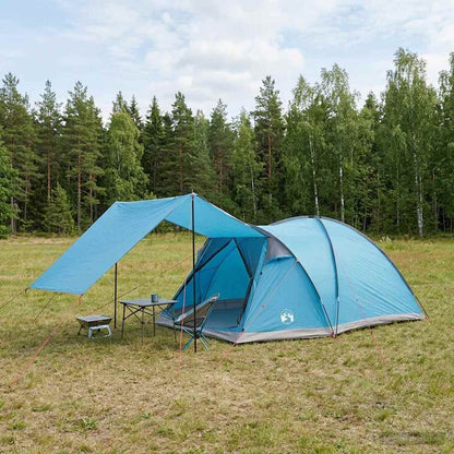 Hütten-Zelt Mit Dach Braun Grau 4-Personen Polyester Und Stahl
