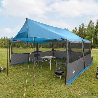 Familienzelt Braun Grau 600 X 400 X 268 Cm Polyester Und Stahl