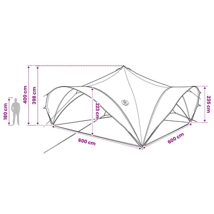 Party-Zelt 600 X 600 X 400 Cm Polyester Und Stahl