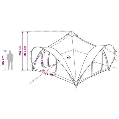 Tipi Zelt Mit Dach 18-Personen Polyester Und Stahl