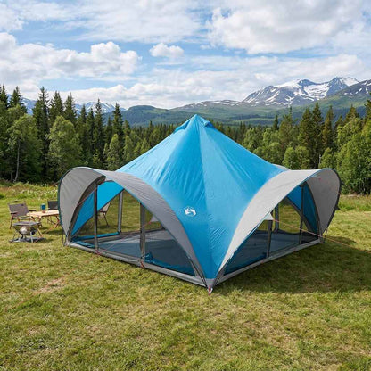 Tipi Zelt Mit Dach 6-Personen Polyester Und Stahl