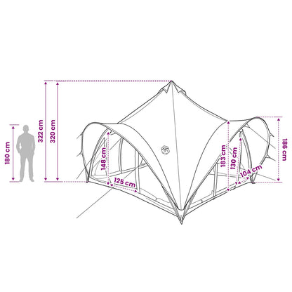 Tipi Zelt Mit Dach 6-Personen Polyester Und Stahl