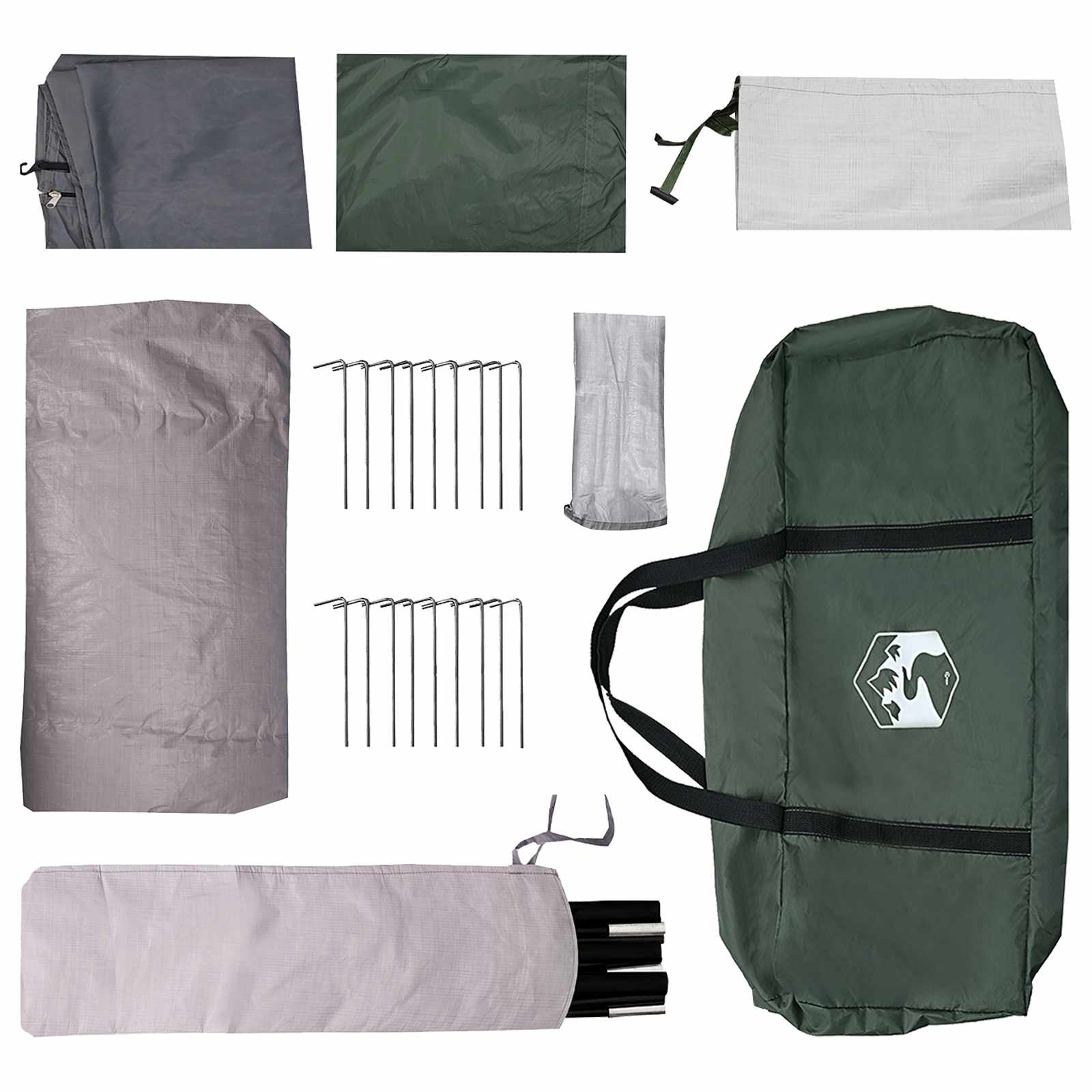 Tunnelzelt Mit Dach 10 Personen Polyester Und Stahl