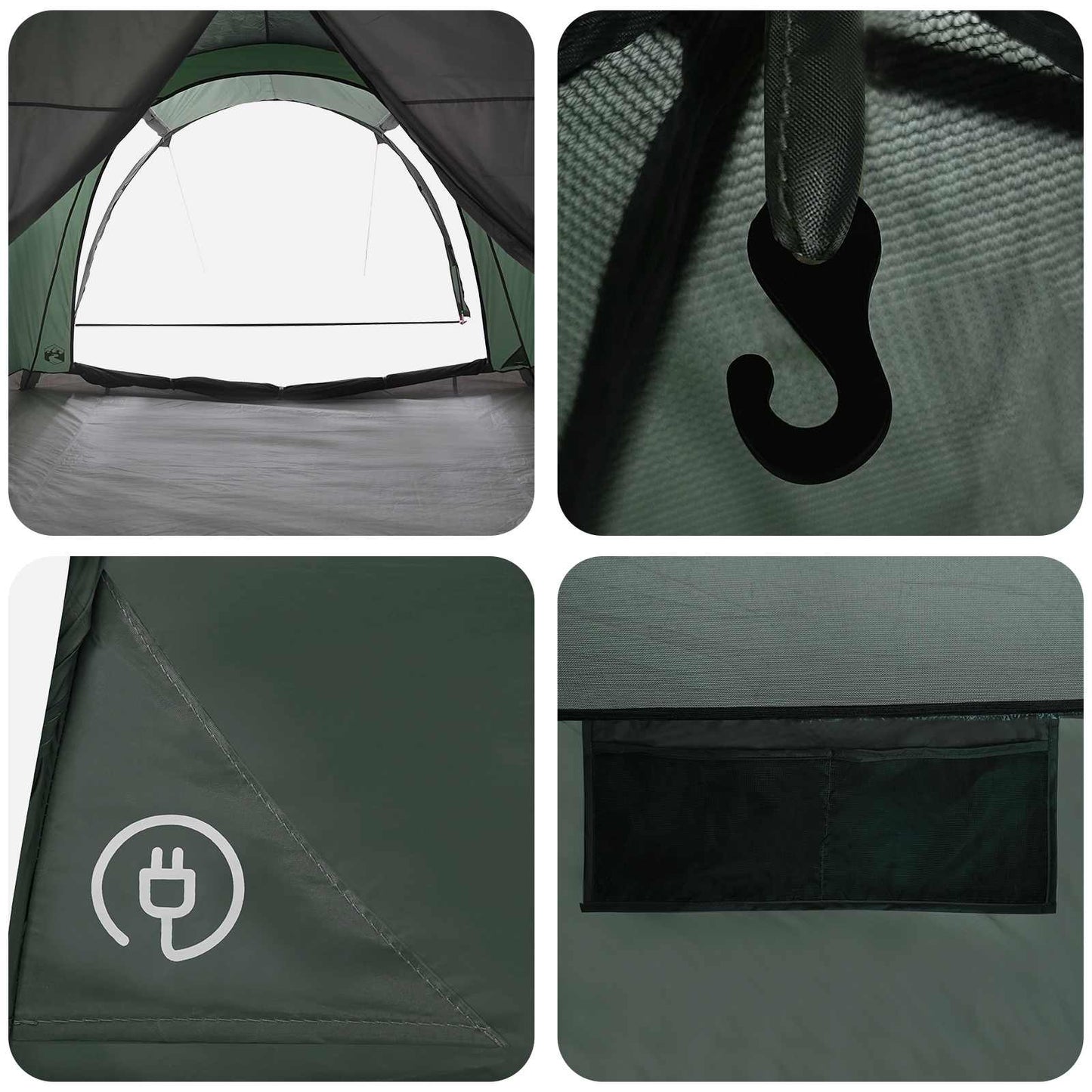 Tunnelzelt Olivegrün 370 X 275 X 210 Cm Polyester Und Stahl