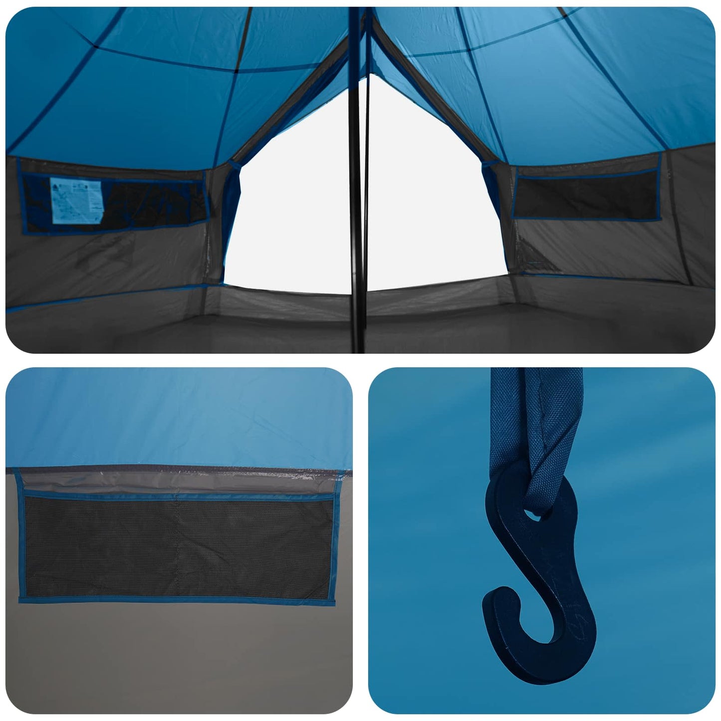 Tipi Zelt Mit Dach 700 X 700 X 395 Cm Polyester Und Stahl