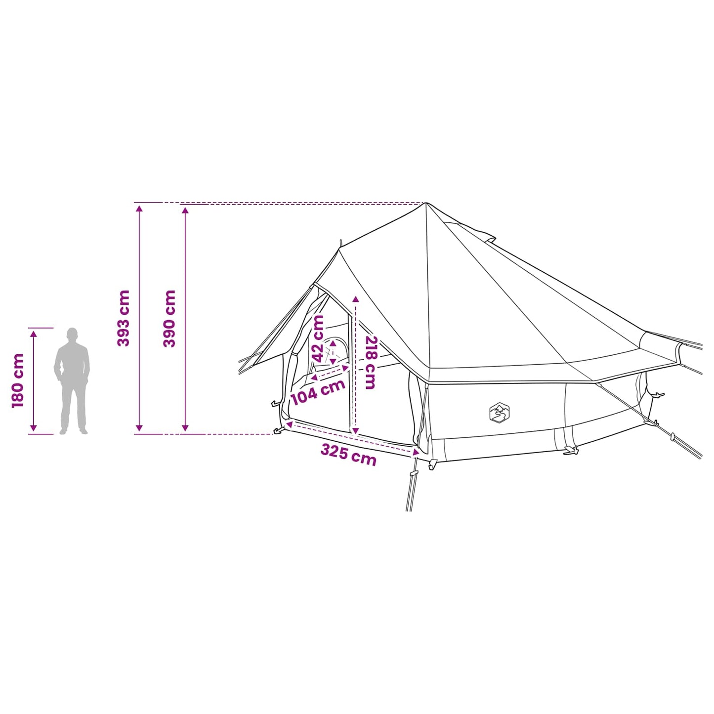Tipi Zelt Mit Dach 700 X 700 X 395 Cm Polyester Und Stahl