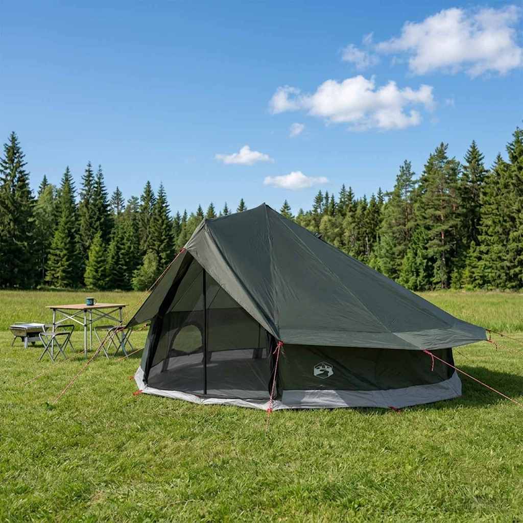 Tipi Zelt Olivegrün 800 X 800 X 430 Cm Polyester Und Stahl