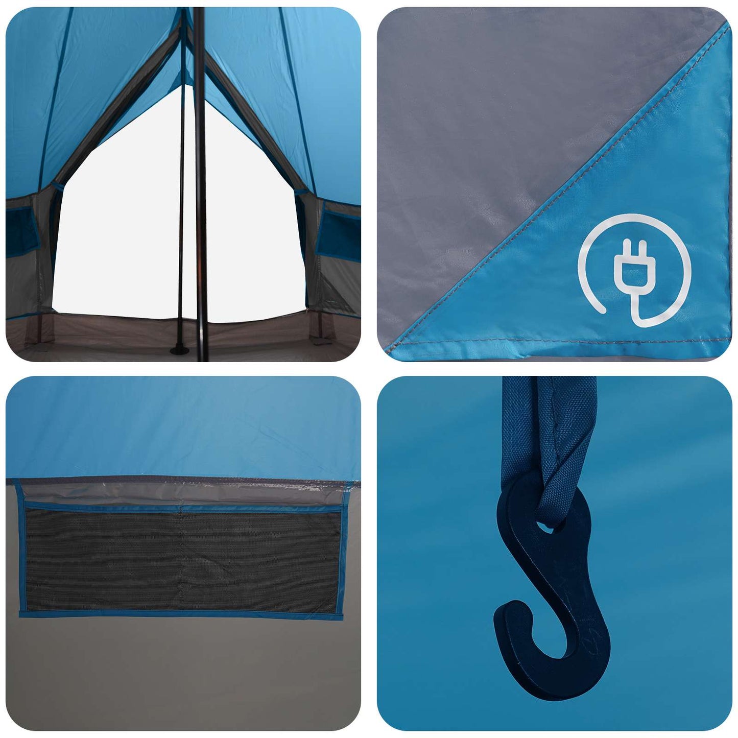 Tipi Zelt Mit Dach 250 X 250 Cm Polyester Und Stahl