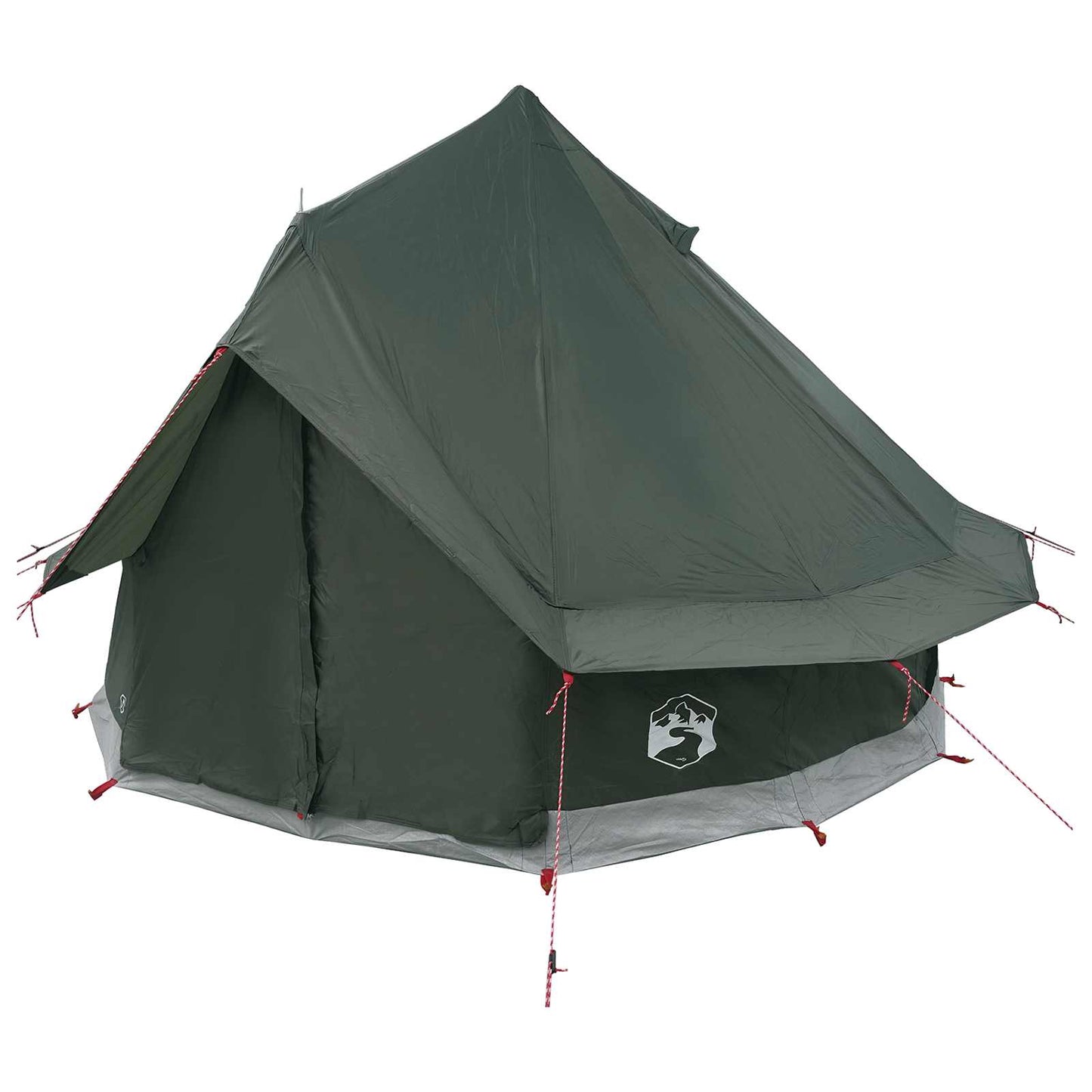 Tipi Zelt Mit Dach Olivegrün 250 X 250 Cm Polyester Und Stahl