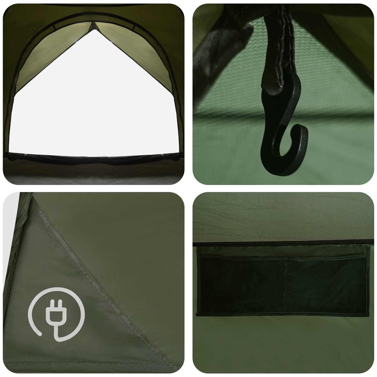 Campingzelt Mit Regenhaube Wasserdicht Kuppel Olive Grün