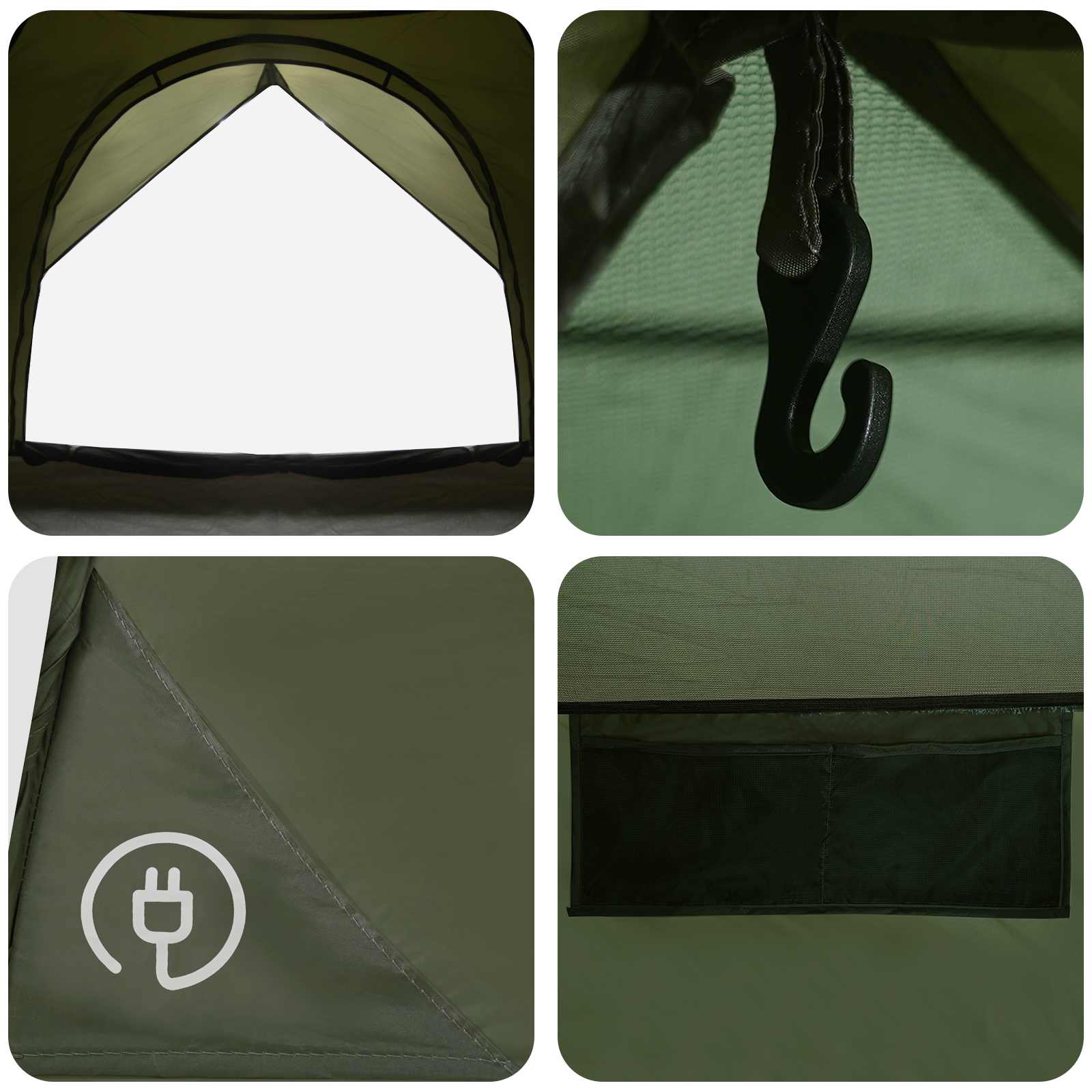 Campingzelt Mit Regenhaube Wasserdicht Kuppel Olive Grün