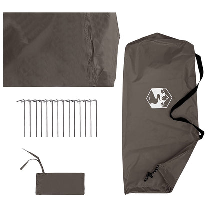 Camping-Tarp Mit Netzwänden Braun Grau 270 X 210 X 210 Cm