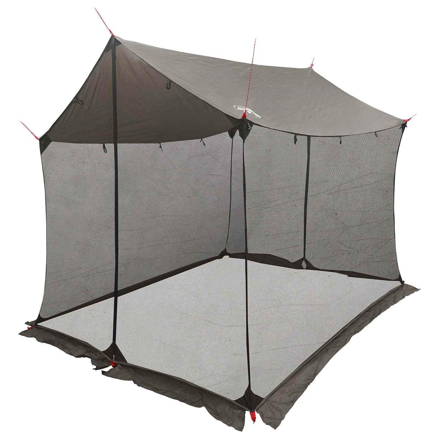 Camping-Tarp Mit Netzwänden Braun Grau 270 X 210 X 210 Cm