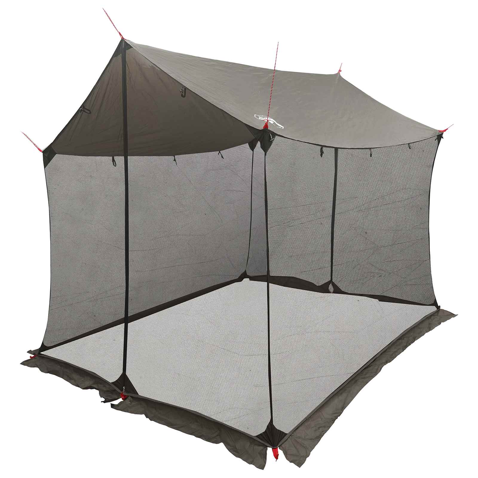 Camping-Tarp Mit Netzwänden Braun Grau 270 X 210 X 210 Cm