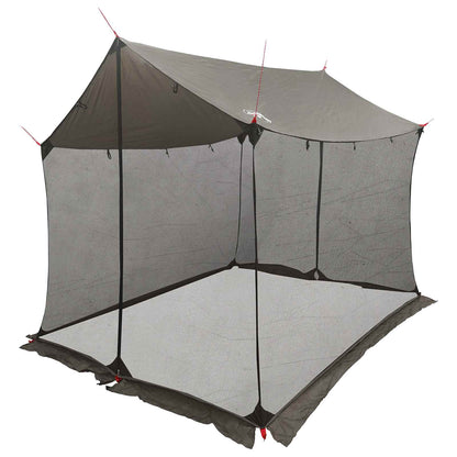 Camping-Tarp Mit Netzwänden Braun Grau 270 X 210 X 210 Cm