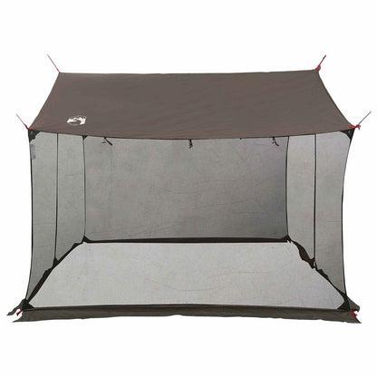 Camping-Tarp Mit Netzwänden Braun Grau 270 X 210 X 210 Cm
