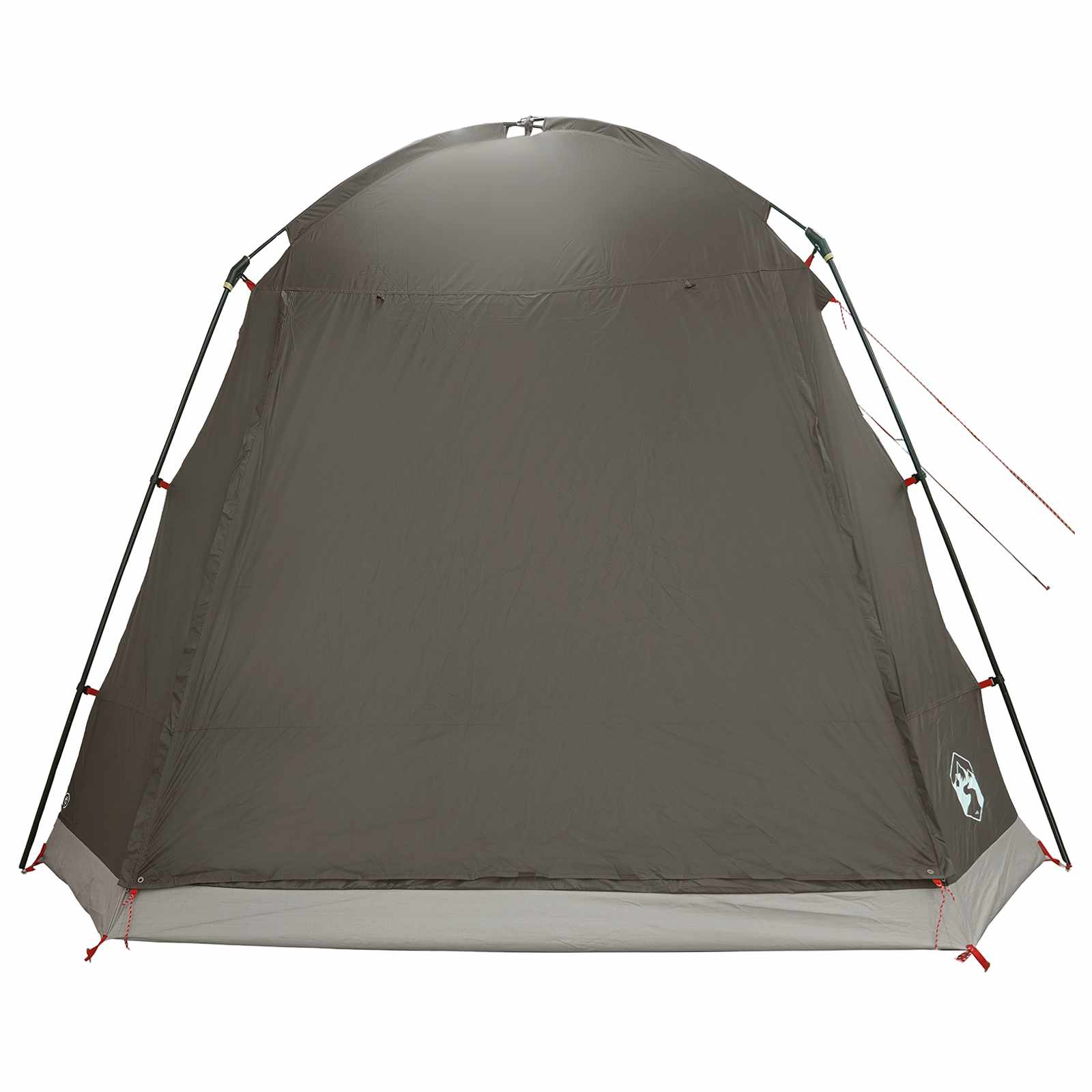 Hütten-Zelt Mit Dach Braun Grau 8-Personen Polyester Und Stahl