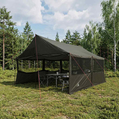 Familienzelt Braun Grau 600 X 400 X 268 Cm Polyester Und Stahl