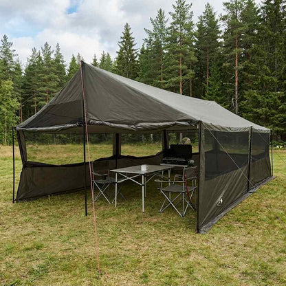 Familienzelt Braun Grau 600 X 400 X 268 Cm Polyester Und Stahl