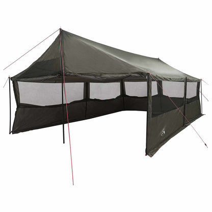 Familienzelt Braun Grau 600 X 400 X 268 Cm Polyester Und Stahl
