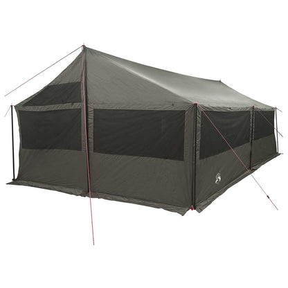 Familienzelt Braun Grau 600 X 400 X 268 Cm Polyester Und Stahl