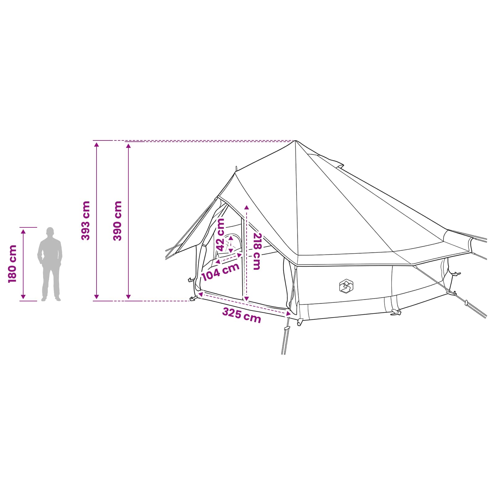 Tipi Zelt Braun Grau 700 X 700 X 395 Cm Polyester Und Stahl