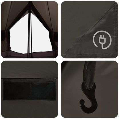 Tipi Zelt Mit Dach Braun Grau 250 X 250 Cm Polyester Und Stahl