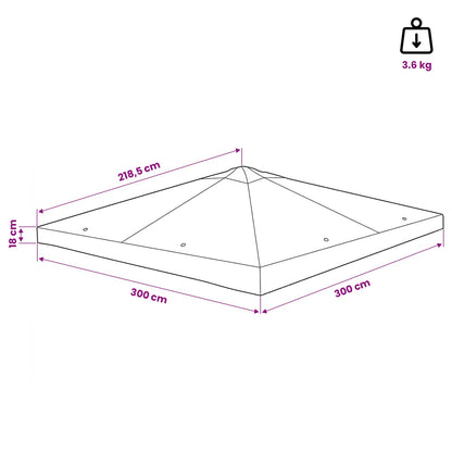 Pavillon Abdeckung 300 X 300 Cm Polyester Und Stahl