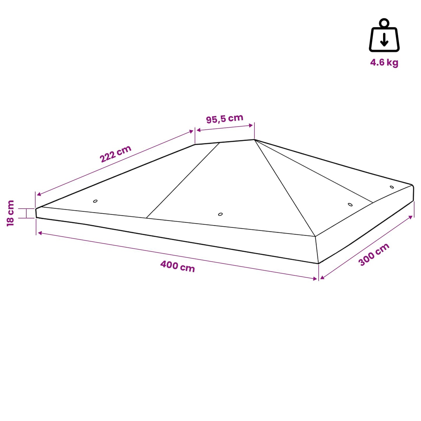 Pavillon Abdeckung 300 X 400 Cm