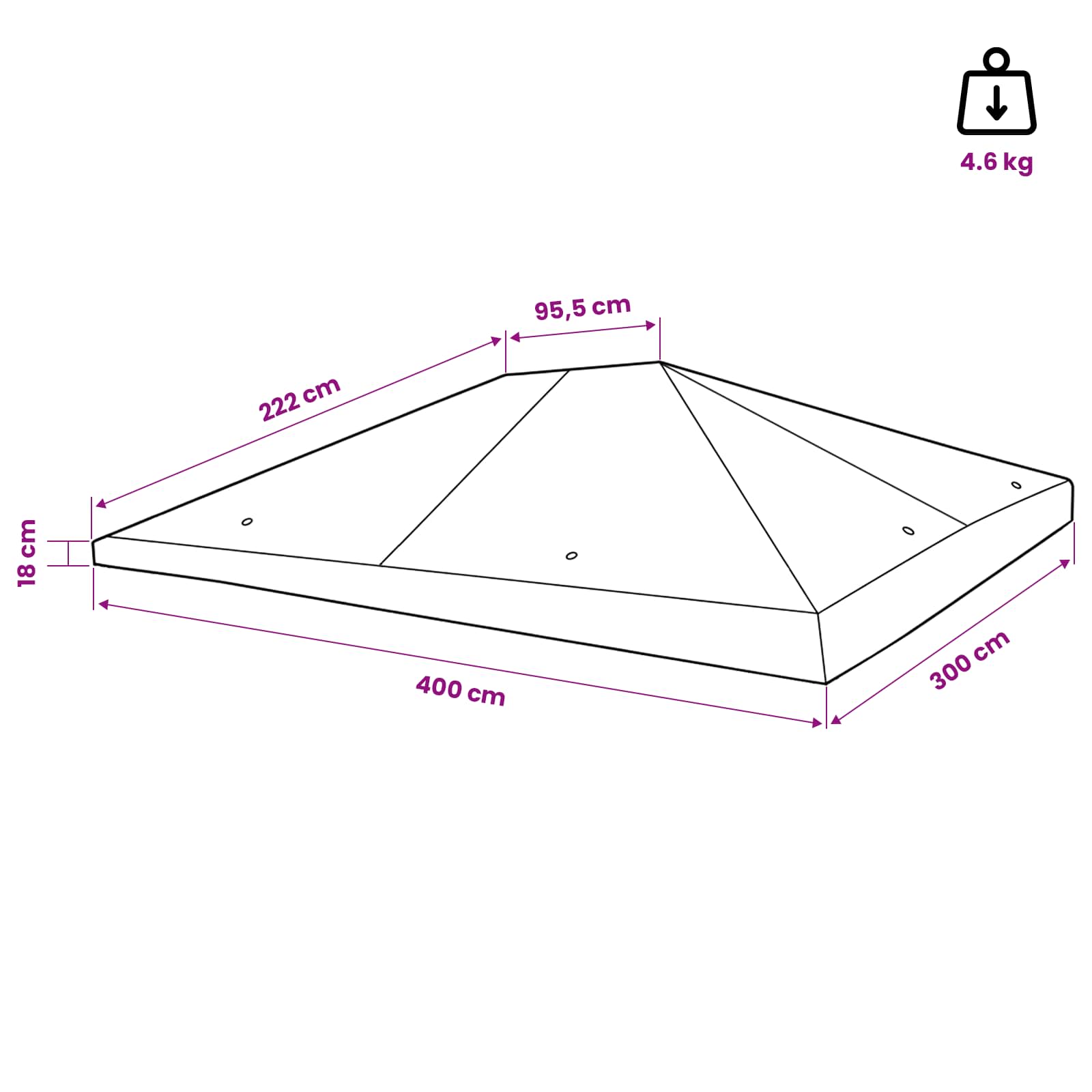 Pavillon Abdeckung 300 X 400 Cm