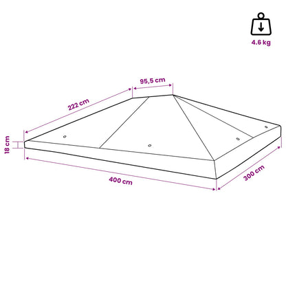 Pavillon Abdeckung 300 X 400 Cm