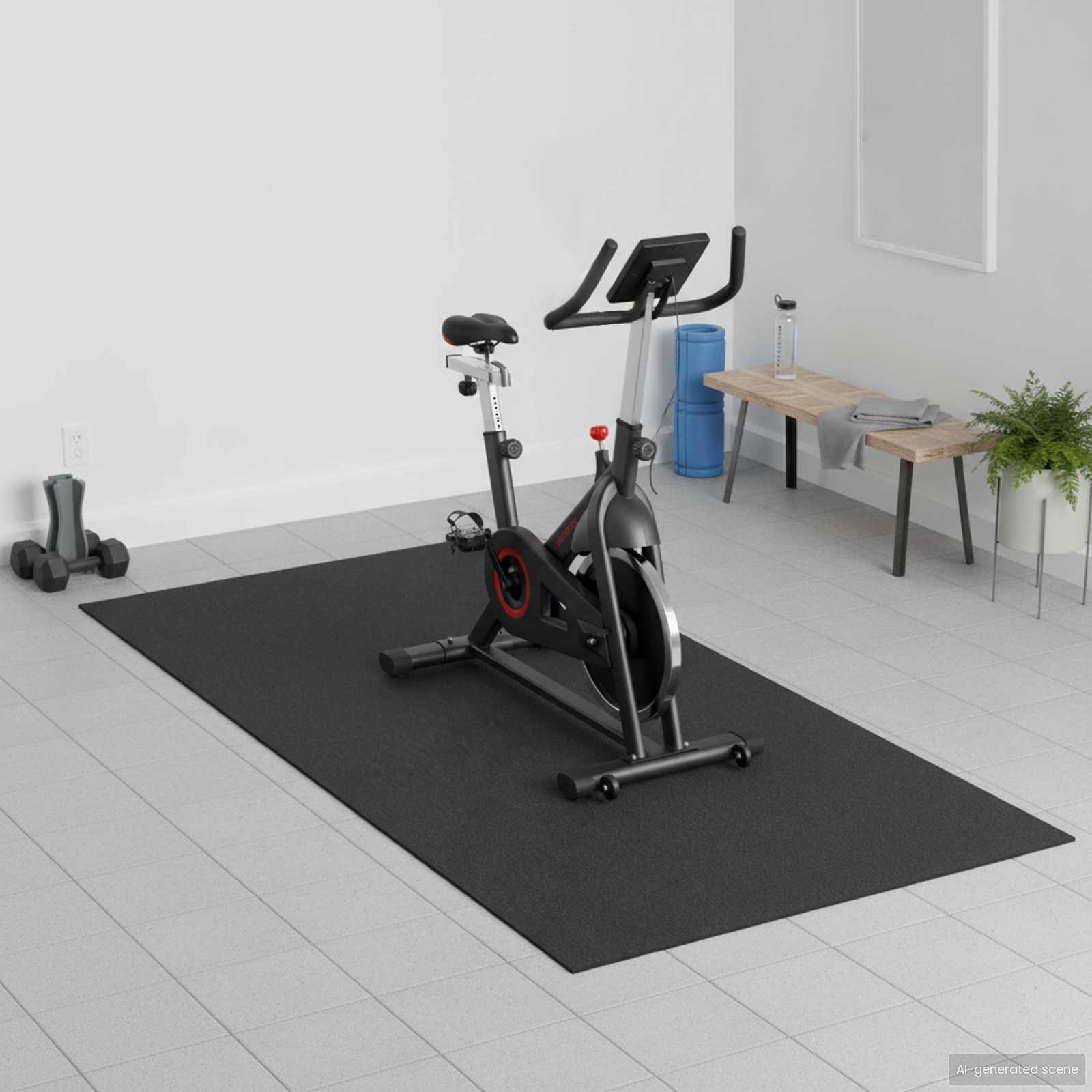 Sport Schutzmatte Schwarz 213 X 152 X 0,6 Cm Hochdichtes Pvc
