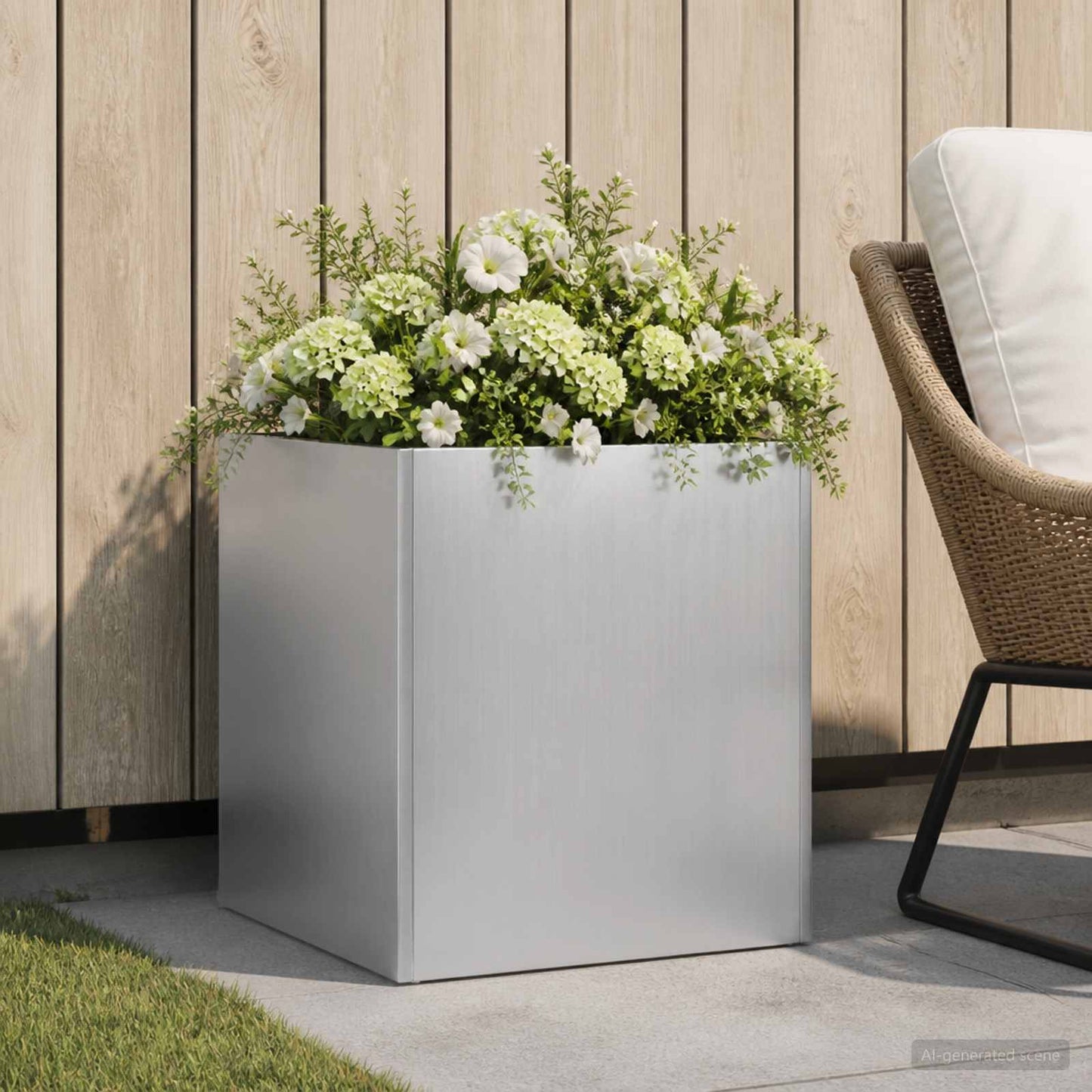 Garten-Pflanzgefäß Silber