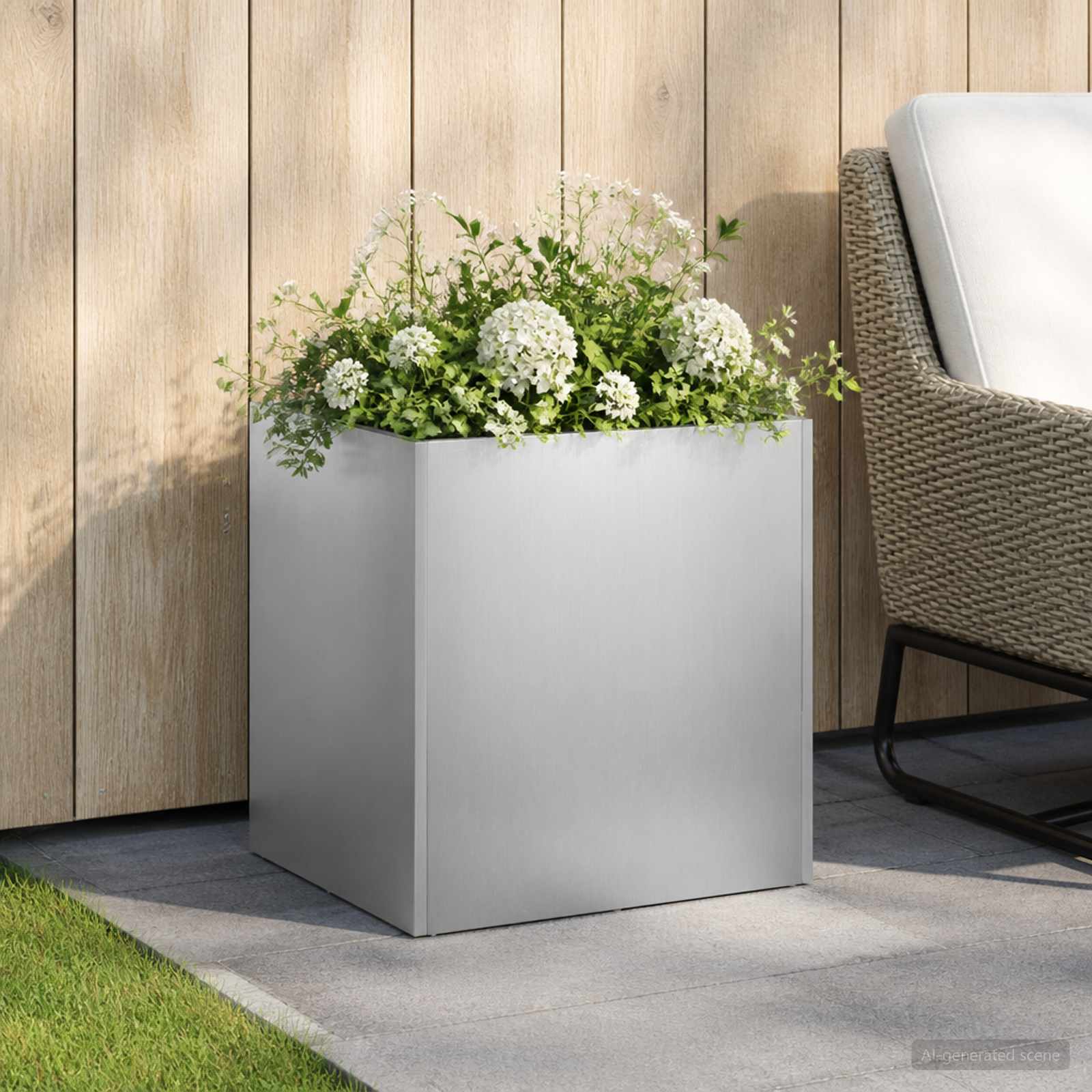 Garten-Pflanzgefäß Silber
