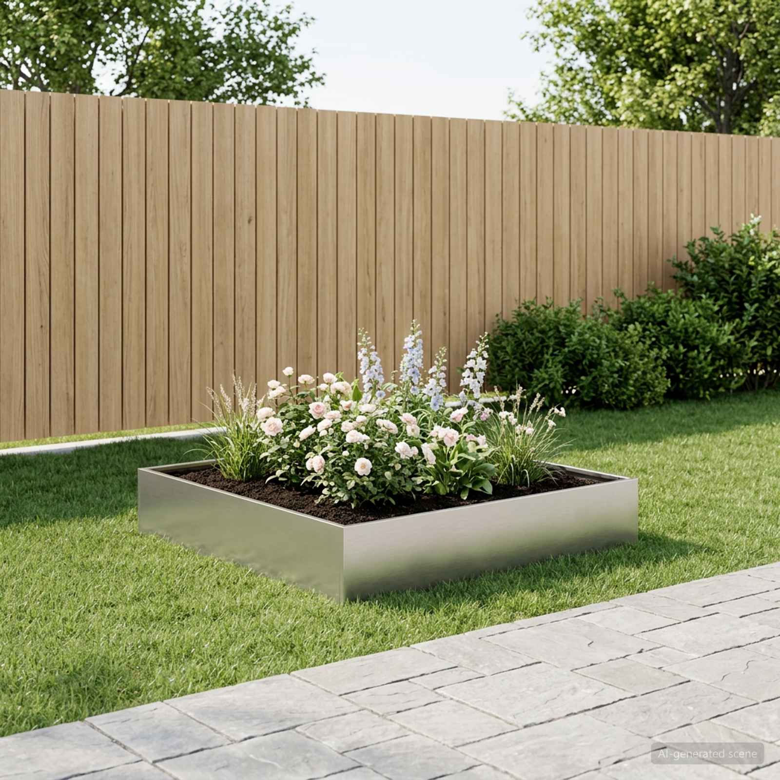 Garten-Pflanzgefäß Silber